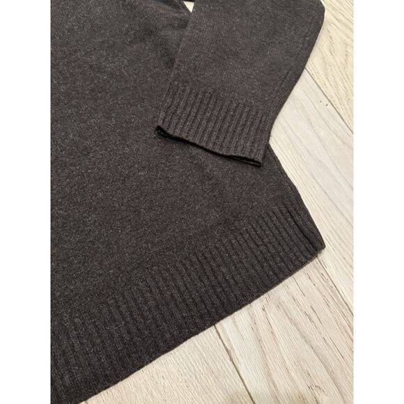 J Crew 100% Lambswool Academic Argyle Collared Half Zip Sweater Sz L Brown - Picture 9 of 9